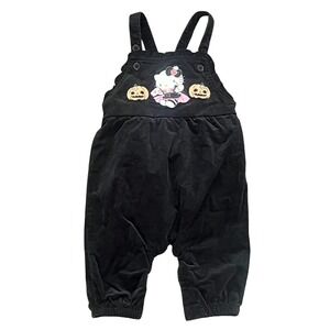Hello Kitty Sanrio Black Corduroy Baby Overalls Halloween Pumpkin 12 Months